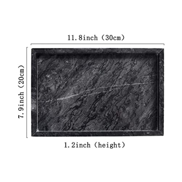 Gnirue Elegant Marble Tray for Kitchen and Home Decor