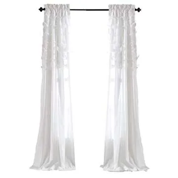 Lush Décor Avery Ruffled Curtains - Vintage Chic Style Set