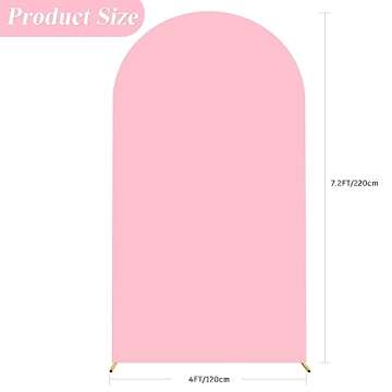 Putros Wedding Arch Cover 7.2FT Pink Spandex Fitted Arch Cover for Round Top Chiara Backdrop Stand Covers for Wedding Birthday Party Decoration