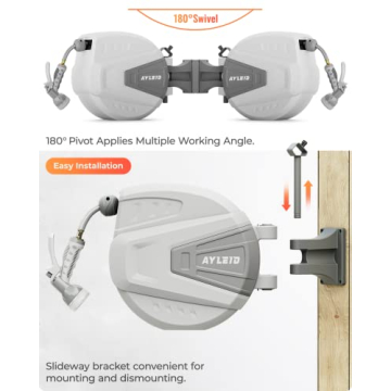 Ayleid 100FT Retractable Hose Reel with 9-Function Sprayer