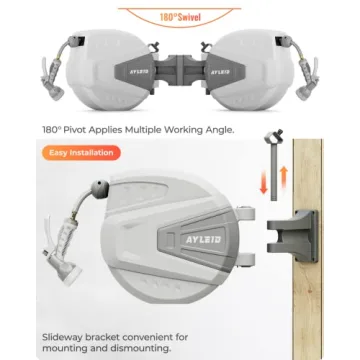 Ayleid 100FT Retractable Hose Reel with 9-Function Sprayer