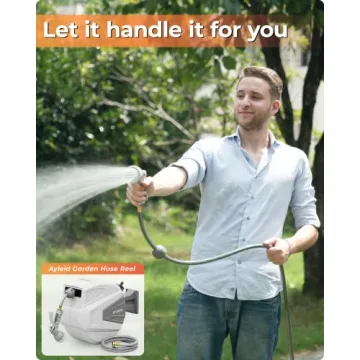 Ayleid 100FT Retractable Hose Reel with 9-Function Sprayer