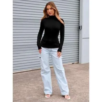 Shop Abardsion Soft Mock Neck Shirt for Women