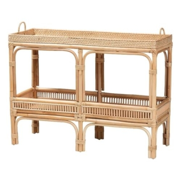 Bohemian Rattan Console Table for Stylish Storage Solutions