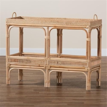 Bohemian Rattan Console Table for Stylish Storage Solutions