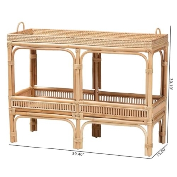 Bohemian Rattan Console Table for Stylish Storage Solutions