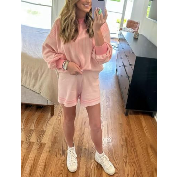 Gihuo Women’s Striped Knit 2 Piece Sweater Set