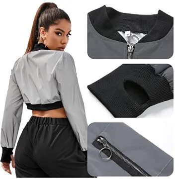 Reflective Rave Top for Women - Ypser Stylish Crop Shirt