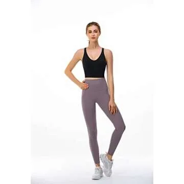 nine bull Strappy Sports Bras for Women,Seamless Yoga Bra Medium Support Workout Padded Bra (Black,M)