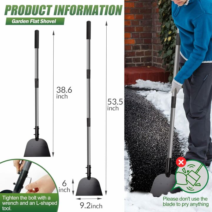 Walensee 54" Flat Snow Shovel & Ice Scraper