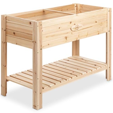 Sturdy Elevated Cedar Planter Box for Outdoor Gardening