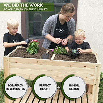 Sturdy Elevated Cedar Planter Box for Outdoor Gardening