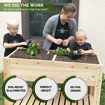 Sturdy Elevated Cedar Planter Box for Outdoor Gardening