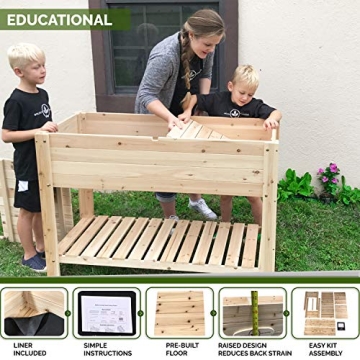 Sturdy Elevated Cedar Planter Box for Outdoor Gardening