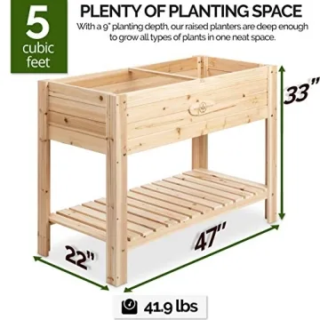 Sturdy Elevated Cedar Planter Box for Outdoor Gardening
