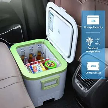 Megiu Car Fridge Portable 12V Refrigerator 19 Quart (18 Liter) 12 Volt Freezer Compressor Cooler 12V...
