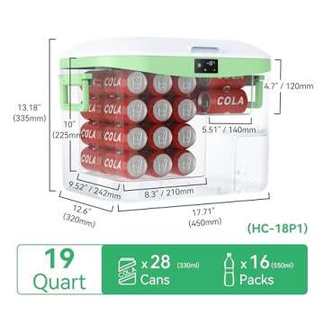 Megiu 12V Portable Car Refrigerator Cooler 19 Quart