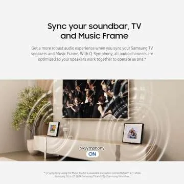 SAMSUNG LS60D Music Frame Smart Speaker with Dolby Atmos Audio, Q-Symphony, Customizable Design, Wide Range Sound, Wireless Wi-Fi and Bluetooth Music Streaming, HW-LS60D/ZA
