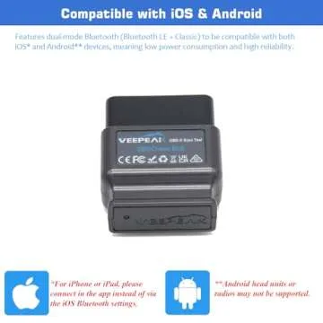 Veepeak OBDCheck BLE Bluetooth OBD II Scanner for iOS & Android