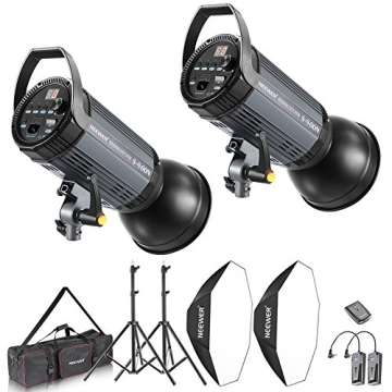 Neewer 800W Photo Studio Strobe Flash and Softbox Lighting Kit for Stunning Photography