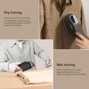 Portable Travel Iron for Clothes, Mini Stainless Steel Iron for Traveling