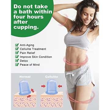 Silicone Cupping Therapy Sets, Anti Cellulite Cup Massager - Vacuum Suction Cup for Cellulite Treatment - Amazing Cellulite Remover