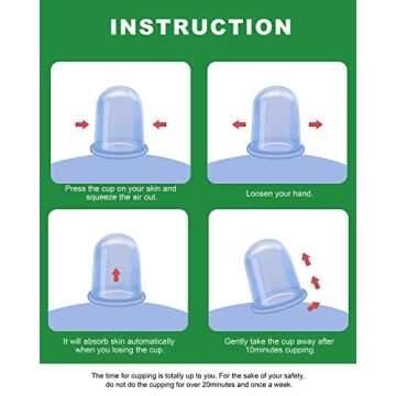 Silicone Cupping Therapy Sets, Anti Cellulite Cup Massager - Vacuum Suction Cup for Cellulite Treatment - Amazing Cellulite Remover