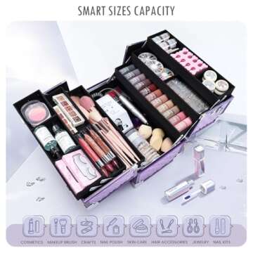 FRENESSA Extra Large Makeup Organizer Case - Stylish & Secure Makeup Storage