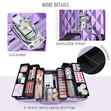 FRENESSA Extra Large Makeup Organizer for Travel Beauty Cases