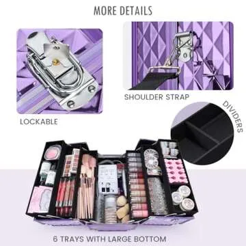 FRENESSA Extra Large Makeup Organizer for Travel Beauty Cases