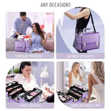 FRENESSA Extra Large Makeup Organizer for Travel Beauty Cases