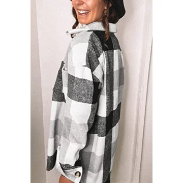 PRETTYGARDEN Plaid Shacket Jacket for Women - Chic & Comfortable