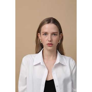 Chunky Gold Hoop Earrings for Women, Lightweight Hollow Open Hoops Tear Drop Waterdrop Earrings Fashion Trendy Jewelry Gifts Hypoallergenic Gold