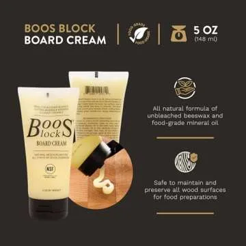 John Boos 3Pc Wood Cutting Board Care Set - Mystery Oil, Board Cream, Applicator