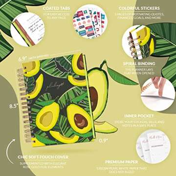 PLANBERRY Hourly Schedule Planner Premium – Undated Weekly Organizer with Time Slots & Monthly Bud...