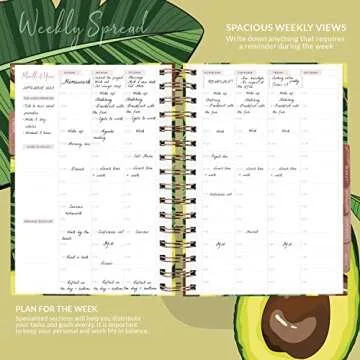 PLANBERRY Hourly Schedule Planner Premium – Undated Weekly Organizer with Time Slots & Monthly Budget – Time Management, Goal Setting, to-Do List & Habit Tracker –6.9″x8.5″(Avocado Green)