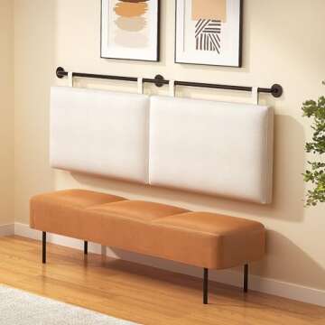 BSHOMGI Headboards Queen Size Headboard Wall Mounted Headboards King for Bed with Linen Upholstery and Button Tufted Hanging Headboard for Bedroom Christmas Day for Family(Beige, Queen)