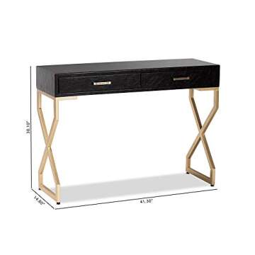 Baxton Studio Console Tables, One Size, Dark Brown/Gold