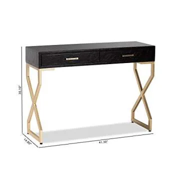 Baxton Studio Console Table: Stylish Storage Solution in Gold