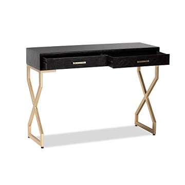 Baxton Studio Console Tables, One Size, Dark Brown/Gold