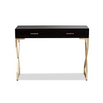 Baxton Studio Console Tables, One Size, Dark Brown/Gold