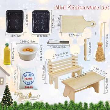 VICDUEKG 27 Pcs Christmas Elf Girl Fairy Doors Decorations Wooden Fairy Door Miniature Enchanted Fairy Doors with Christmas Tree and Christmas Accesories Tiny Xmas Decor Craft Gift for Kids