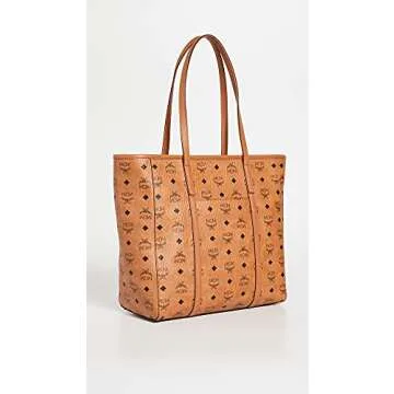 MCM Women's Toni Shopper Medium, Cognac, Tan, Graphic, One Size