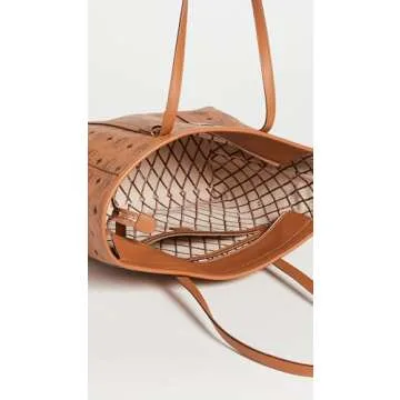 MCM Women's Toni Shopper Medium, Cognac, Tan, Graphic, One Size