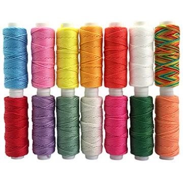 FQTANJU 14 Colors Waxed Cords - Perfect for Macrame, DIY Bracelets, and More!
