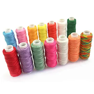 FQTANJU 14 Colors Wax Thread for Macrame and DIY
