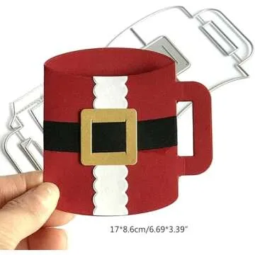 Christmas Cup Metal Die Cuts,3D Christmas Gift Box Cutting Dies Cut Stencils for DIY Scrapbooking Photo Decorative Embossing Paper Dies for Scrapbooking Card Making