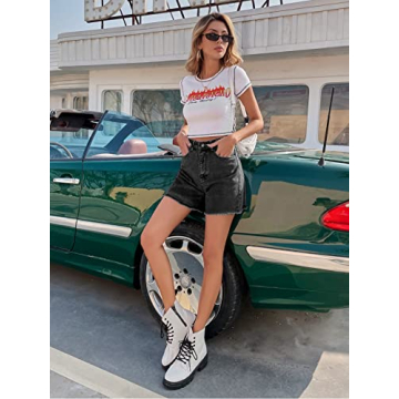 High Waist Denim Shorts for Women - Stylish Comfort