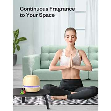 Essential Oil Diffuser & Top 8 Essential Oils Set, 7 Ambient Lights, 300ml Aromatherapy Diffuser with 3 Timer & 2 Mist Levels, Waterless Auto-Off, 8hr-Work Time Diffusers for Essential Oils Large Room