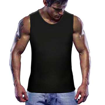Sauna Suit for Men Workout Vest Sweat Enhancing Tank Top Premium Slimming Shapewear Waist Trainer He...